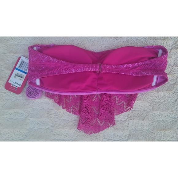 NEW Hula Honey Crochet Flounce Bandeau Bikini Top - Picture 13 of 16